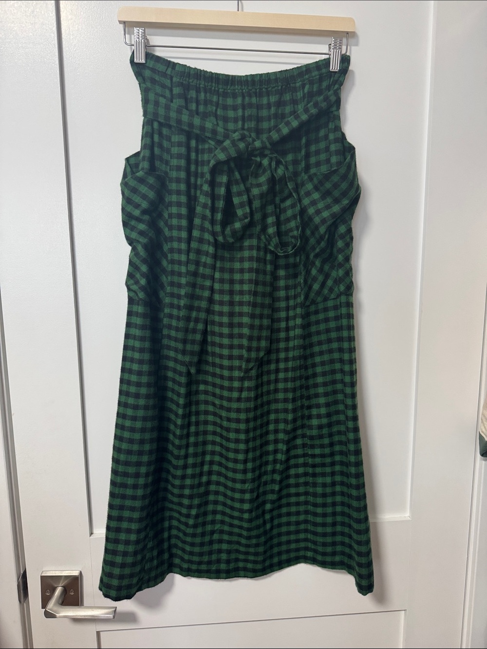 Urban Outfitters Green Plaid Tie-Waist Dress